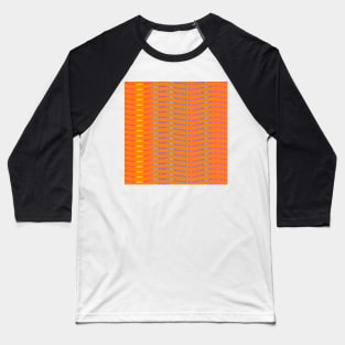 Wavy Lines Rainbow on Orange Baseball T-Shirt